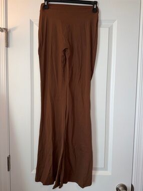 Brown Flare Stretch Pants